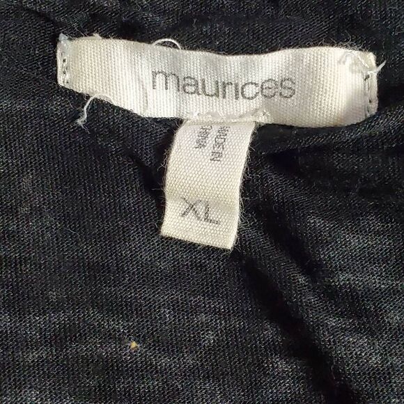 Maurices Women’s XL Black Lace Fleur-de-Lis Graphic Tee Rhinestone Studded Top - Picture 6 of 8